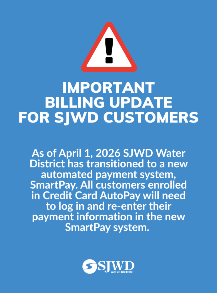 SJWD Transitions to New Payment System for Credit Card Auto-Pay Customers